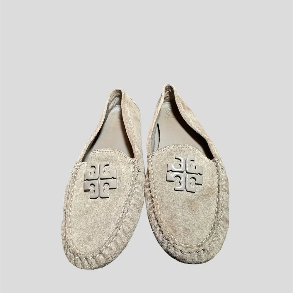 Tory Burch size 9.5 tan suede leather loafers